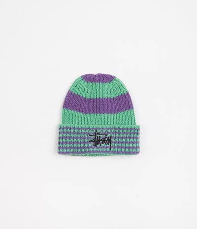 Stussy Striped Big Basic Beanie - Green