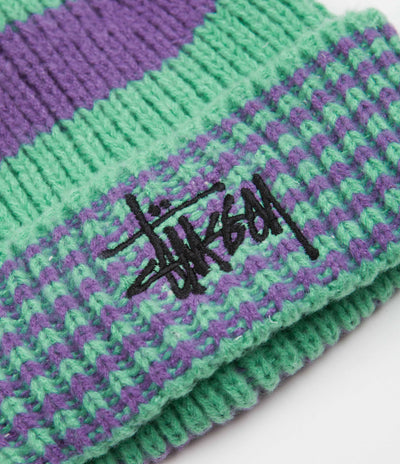 Stussy Striped Big Basic Beanie - Green