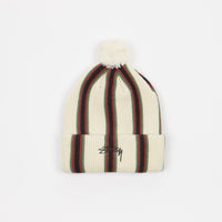 Stussy Striped Pom Beanie - Ecru thumbnail