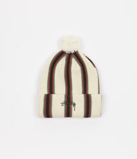 Stussy Striped Pom Beanie - Ecru