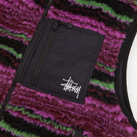 Stussy Striped Sherpa Vest - Grape thumbnail