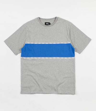 Stussy Tape Stripe T-Shirt - Grey Heather