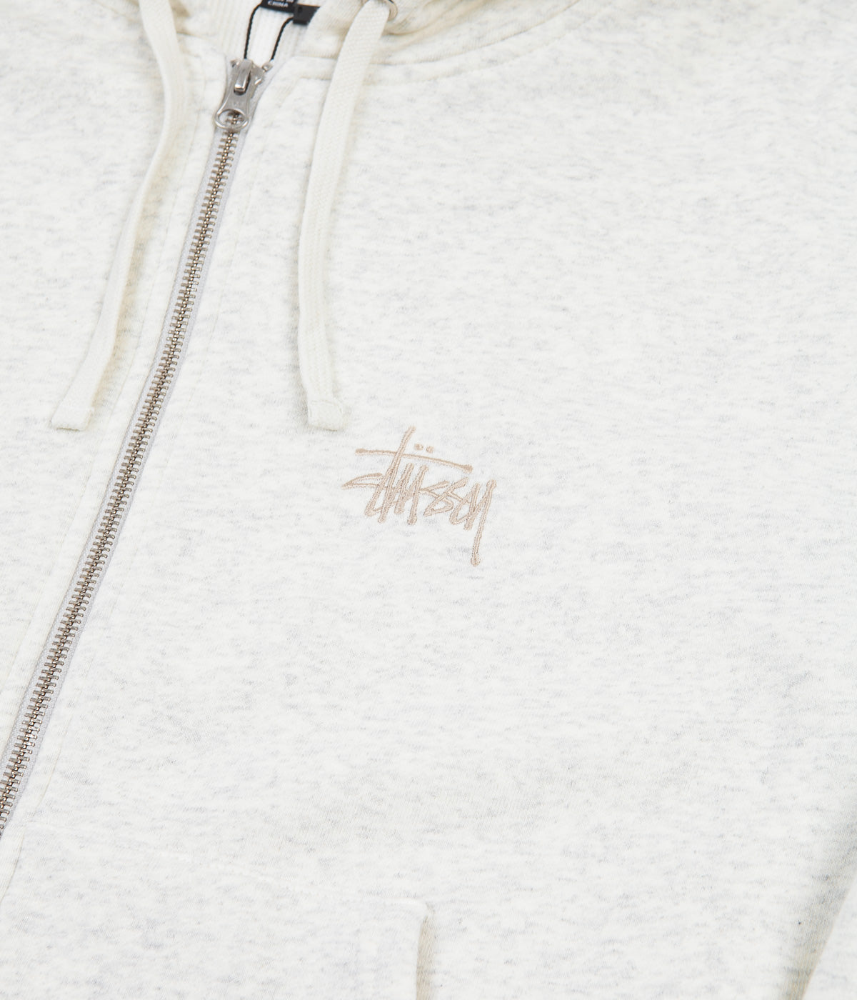 Stussy Thermal Zip Hoodie - Ash Heather | Flatspot