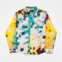 Stussy Tie Dye Long Sleeve Work Shirt - Yellow thumbnail