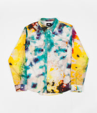 Stussy Tie Dye Long Sleeve Work Shirt - Yellow