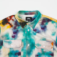 Stussy Tie Dye Long Sleeve Work Shirt - Yellow thumbnail