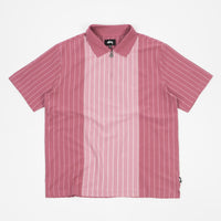 Stussy Tivoli Stripe Polo Shirt - Maroon thumbnail