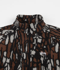 Stussy Tree Bark Fleece Jacket - Brown | Flatspot