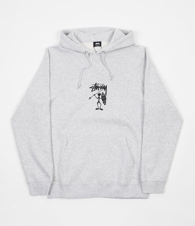 Stussy Tribe Man Applique Hoodie - Grey Heather