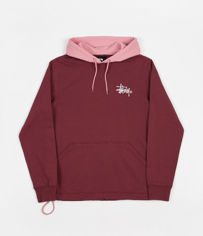 Stussy Two Tone Hoodie - Burgundy