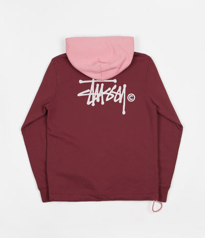 Stussy Two Tone Hoodie - Burgundy