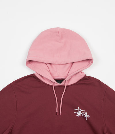 Stussy Two Tone Hoodie - Burgundy