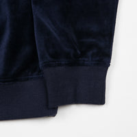 Stussy Velour Long Sleeve Zip Mockneck Sweatshirt - Navy thumbnail