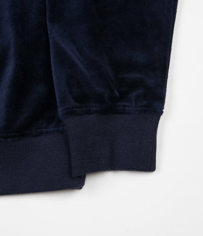 Stussy Velour Long Sleeve Zip Mockneck Sweatshirt - Navy