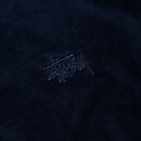 Stussy Velour Long Sleeve Zip Mockneck Sweatshirt - Navy thumbnail