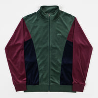 Stussy Velour Panelled Tracksuit Jacket - Green thumbnail