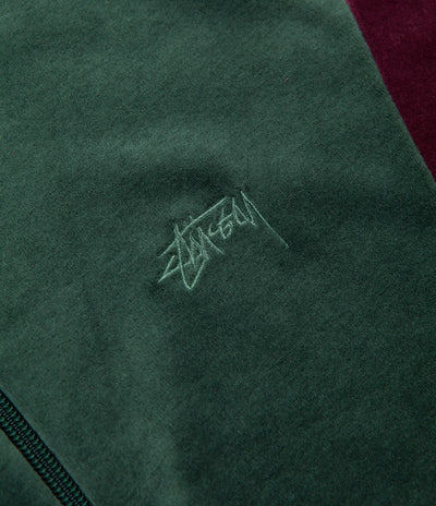 Stussy Velour Panelled Tracksuit Jacket - Green