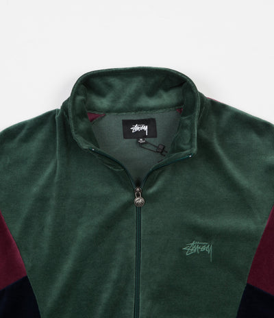 Stussy Velour Panelled Tracksuit Jacket - Green