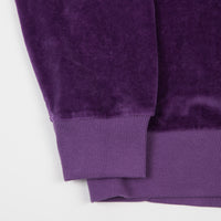 Stussy Velour Zip Mock Neck Sweatshirt - Purple thumbnail