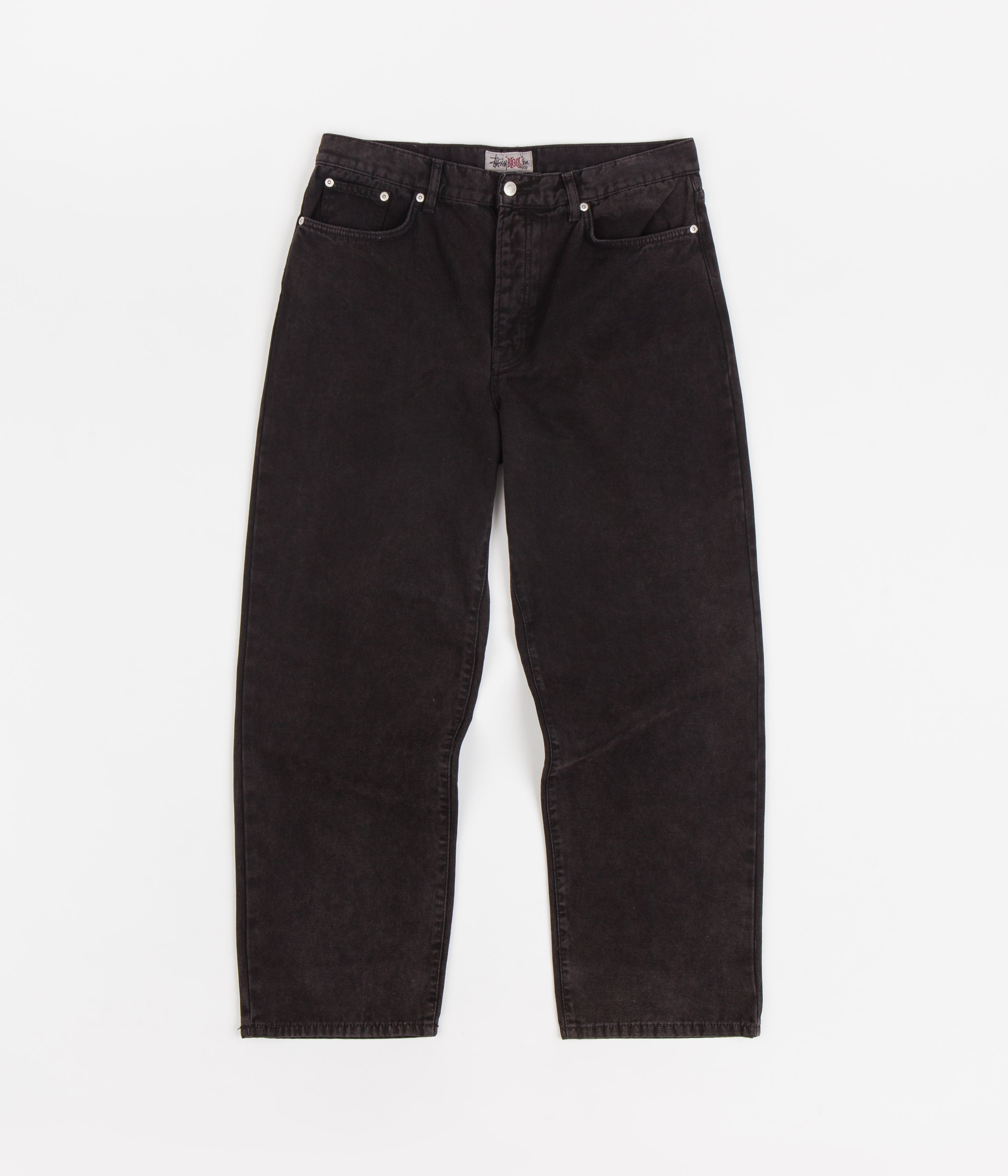 Stussy Washed Canvas Big Ol Jeans - Black | Flatspot