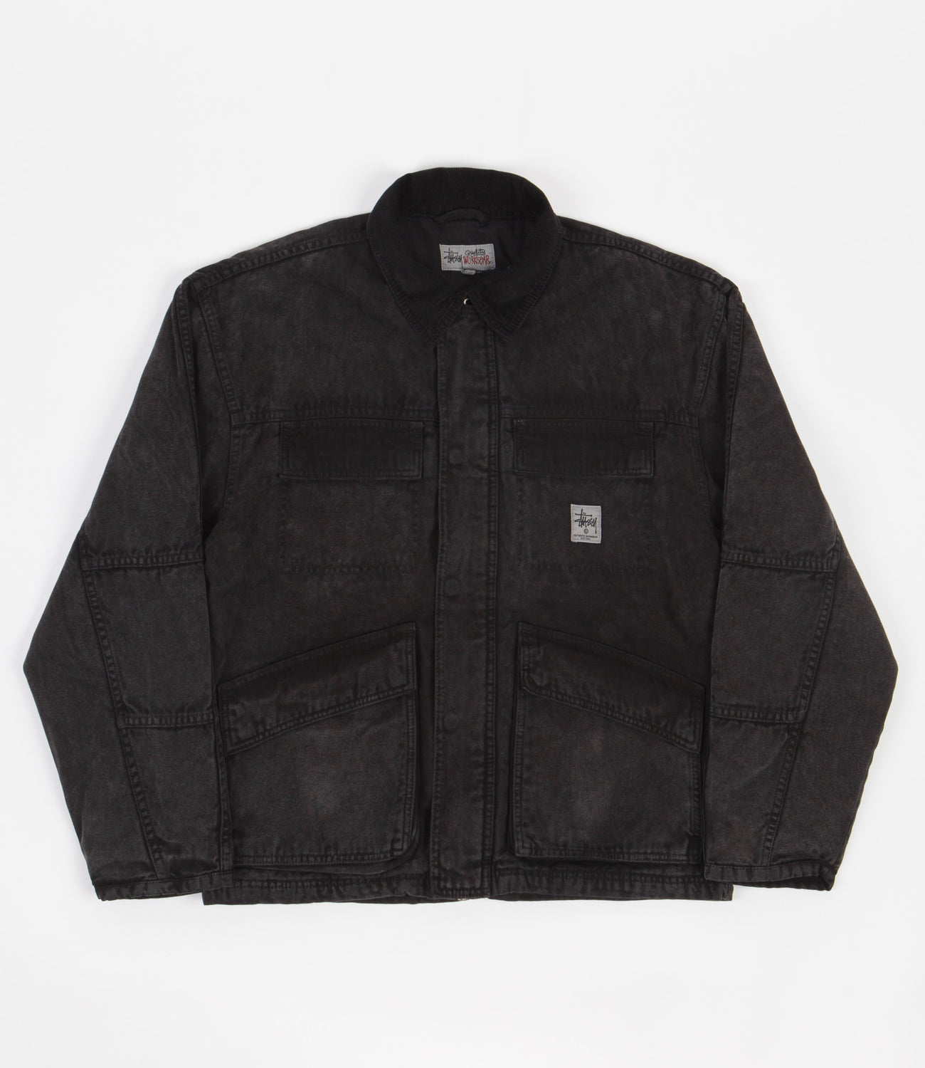 Stussy Washed Canvas Shop Jacket - Black | Flatspot