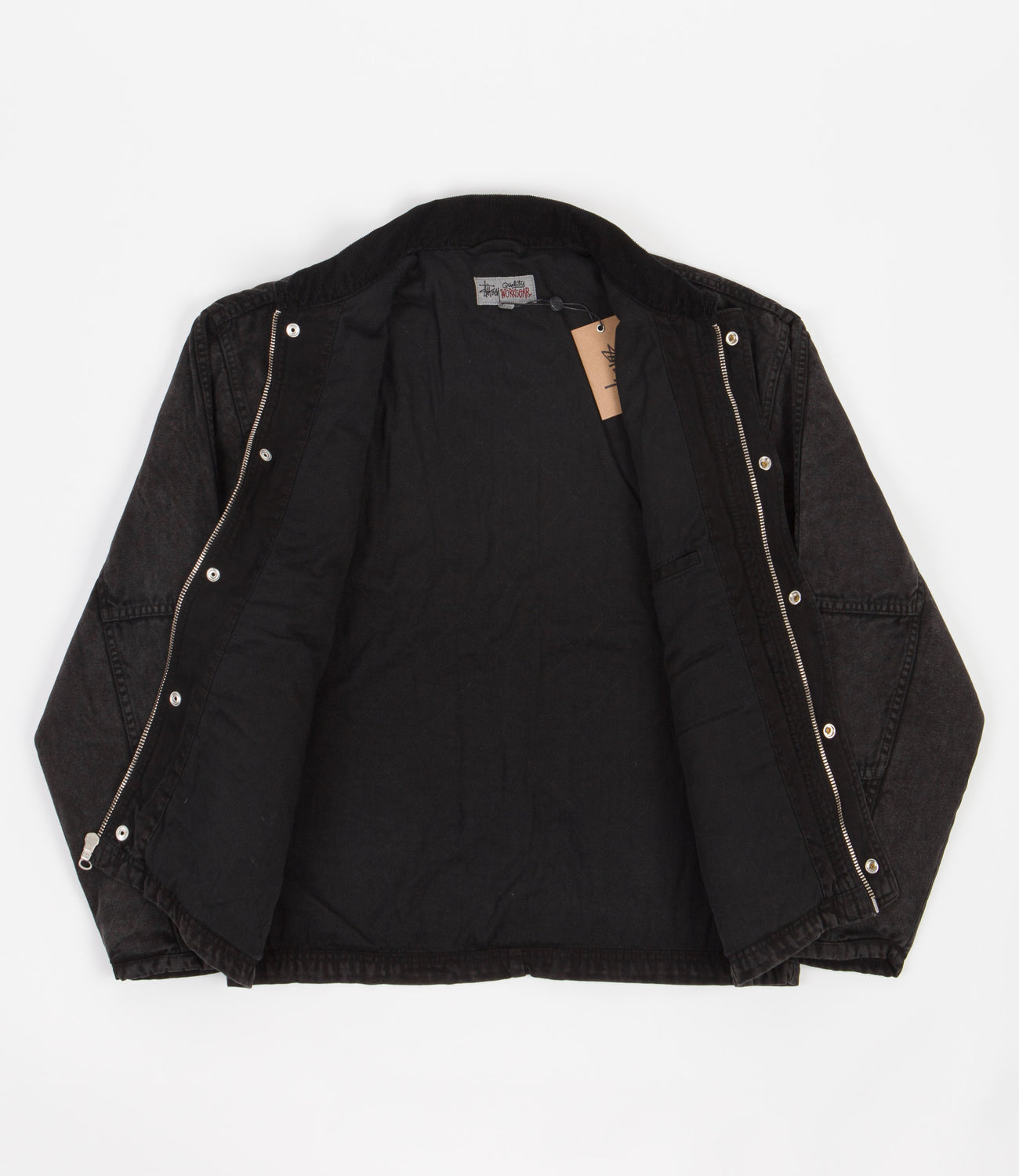 Stussy Washed Canvas Shop Jacket - Black | Flatspot