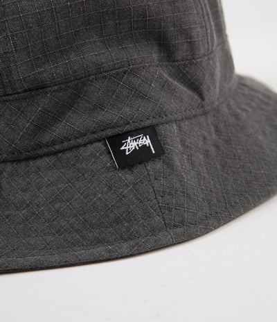 Stussy Washed Ripstop Bell Bucket Hat - Black