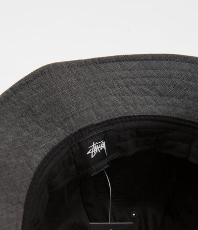 Stussy Washed Ripstop Bell Bucket Hat - Black