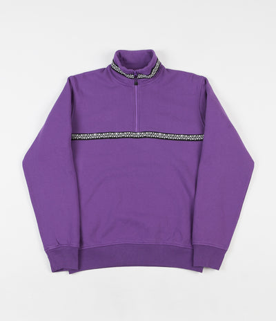 Stussy Woven Tape Mock Neck Sweatshirt - Purple