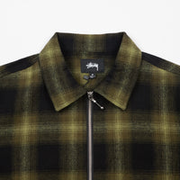 Stussy Zip Up Shadow Plaid Long Sleeve Shirt - Green thumbnail