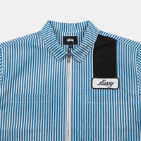 Stussy Zip Up Work Shirt - Blue Stripe thumbnail