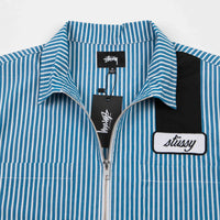 Stussy Zip Up Work Shirt - Blue Stripe thumbnail