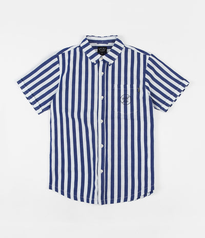 The Quiet Life Barnum Short Sleeve Button Down Shirt - Navy / White