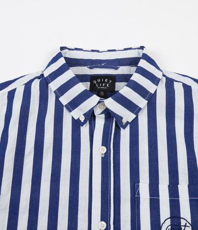 The Quiet Life Barnum Short Sleeve Button Down Shirt - Navy / White