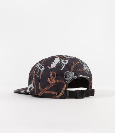 The Quiet Life Camera Strap 5 Panel Camper Cap - Black