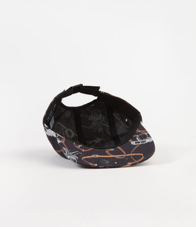 The Quiet Life Camera Strap 5 Panel Camper Cap - Black