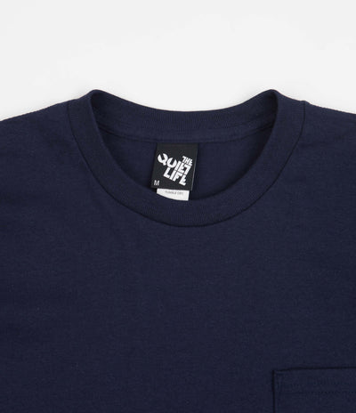 The Quiet Life Cursive Pocket T-Shirt - Navy