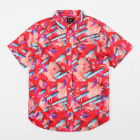 The Quiet Life Gibbler Button Down Short Sleeve Shirt - Red thumbnail