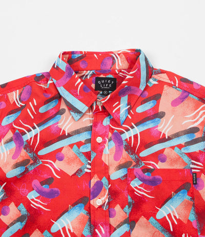 The Quiet Life Gibbler Button Down Short Sleeve Shirt - Red