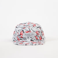 The Quiet Life Jarvis 5 Panel Camper Cap - Red / White thumbnail