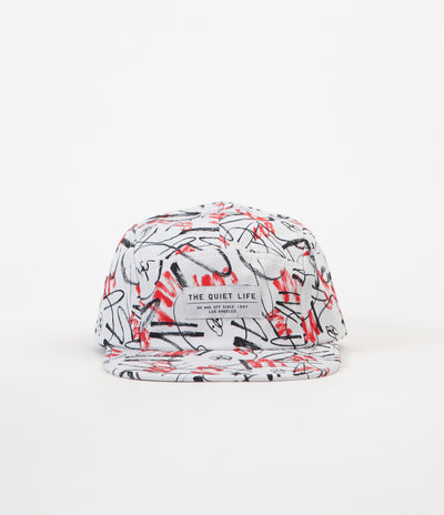 The Quiet Life Jarvis 5 Panel Camper Cap - Red / White