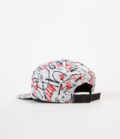 The Quiet Life Jarvis 5 Panel Camper Cap - Red / White