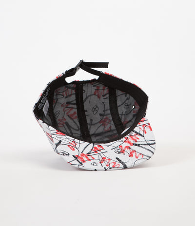 The Quiet Life Jarvis 5 Panel Camper Cap - Red / White