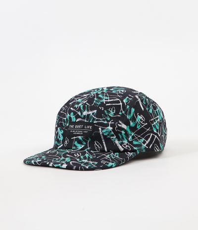 The Quiet Life Jarvis 5 Panel Camper Cap - Teal / Black