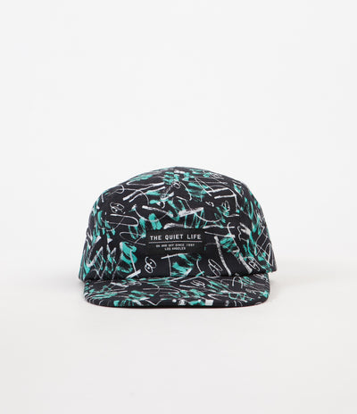 The Quiet Life Jarvis 5 Panel Camper Cap - Teal / Black