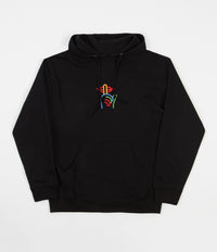 The Quiet Life Rainbow Shhh Embroidered Hoodie - Black