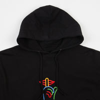 The Quiet Life Rainbow Shhh Embroidered Hoodie - Black thumbnail