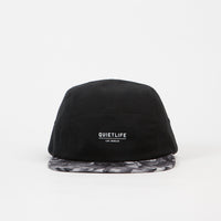 The Quiet Life Rose 5 Panel Camper Cap - Black / Rose thumbnail