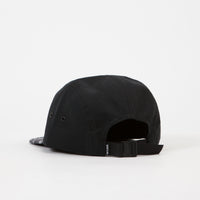 The Quiet Life Rose 5 Panel Camper Cap - Black / Rose thumbnail