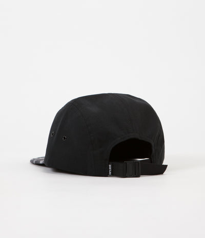 The Quiet Life Rose 5 Panel Camper Cap - Black / Rose